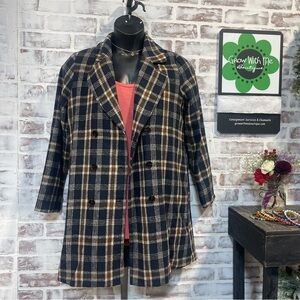 Doe & Rae flannel Black and Brown Plaid jacket small